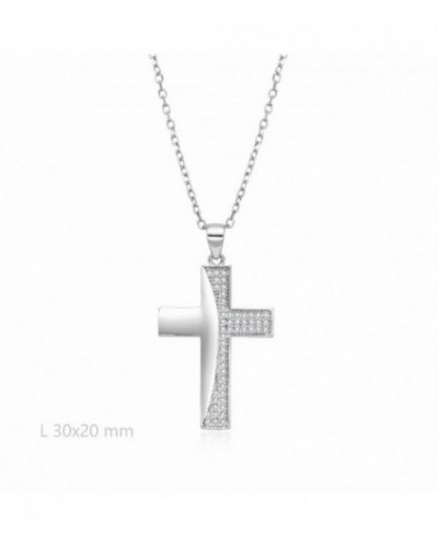 Cruz de plata con circonitas. - 2031586