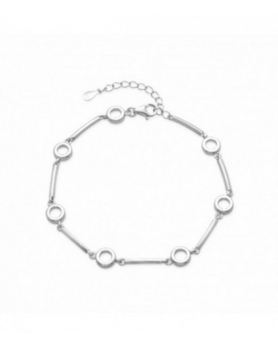 Pulsera de plata de barras y círculos. - 2041125