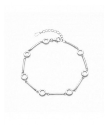 Pulsera de plata de barras y círculos. - 2041125