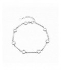 Pulsera de plata de barras y círculos. - 2041125