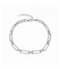 Pulsera de plata con malla alargada. - 2041239