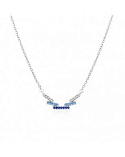 Gargantilla de plata con piedras azules y blancas. - 2050362/Z