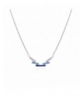 Gargantilla de plata con piedras azules y blancas. - 2050362/Z