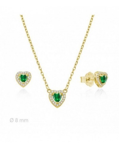 Conjunto de plata chapada en forma de corazón. - 2060027/E
