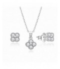 Conjunt de plata en forma de flor amb circonites. - 2060024
