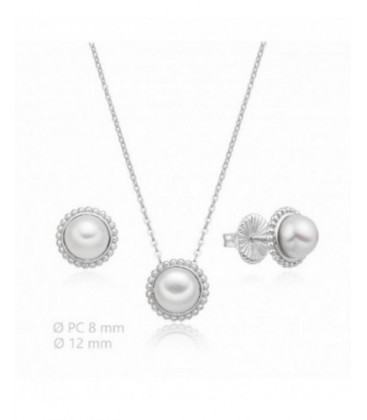 Conjunt de plata d´arrecades i penjoll de perla natural. - 2060062/8