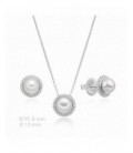 Conjunt de plata d´arrecades i penjoll de perla natural. - 2060062/8