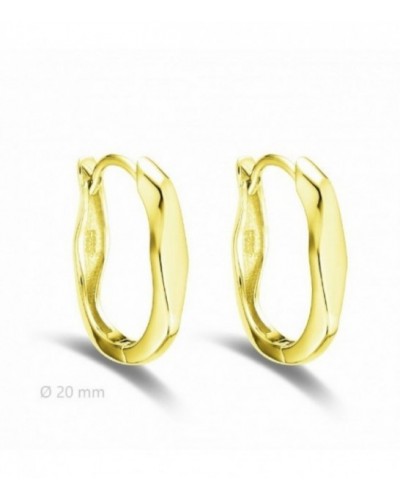 Pendientes de plata chapada en forma de aro irregular. - 2140899/20