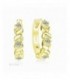 Arracades de plata xapada en forma d´aros amb circonites. - 2140904/Y