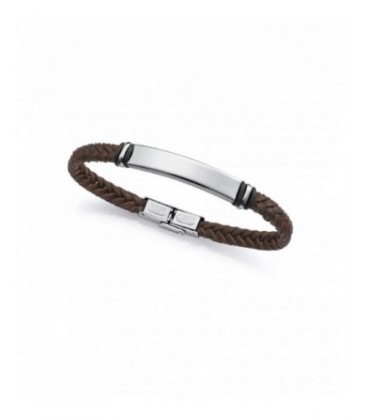 Pulsera Viceroy de acero y piel para hombre. - 15180P01011