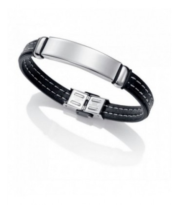 Pulsera Viceroy para hombre de acero y piel. - 6371P09010