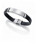 Pulsera Viceroy para hombre de acero y piel. - 6371P09010