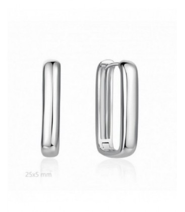 Pendientes de plata tipo aros rectangulares. - 2140896/25