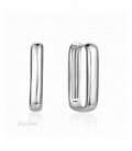 Pendientes de plata tipo aros rectangulares. - 2140896/25