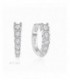 Pendientes de plata tipo aro con circonitas. - 2140901