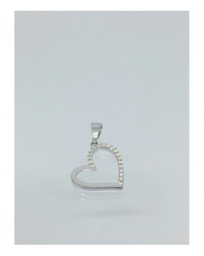 Colgante de oro blanco corazón. - P005713582