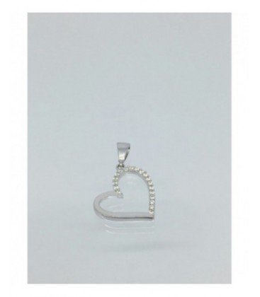 Colgante de oro blanco corazón. - P005713582