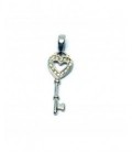 Colgante plata en forma de llave y corazón. - 30029211