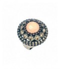 Anell d'argent amb quars rosa. - 15009